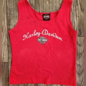 Y2K Harley Davidson 2007 Sweden Red Tank Top Size M